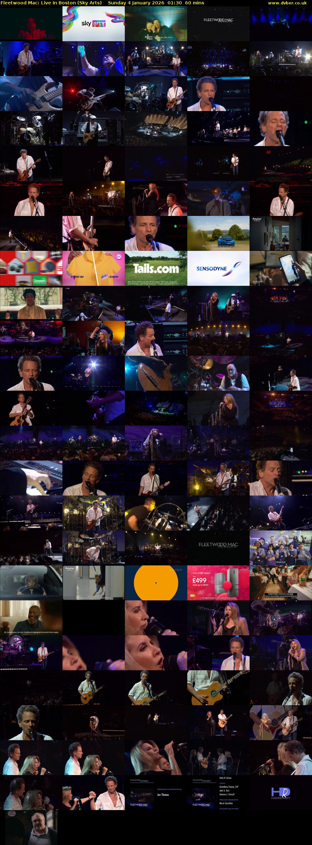 Fleetwood Mac: Live In Boston (Sky Arts) Sunday 4 January 2026 01:30 - 02:30