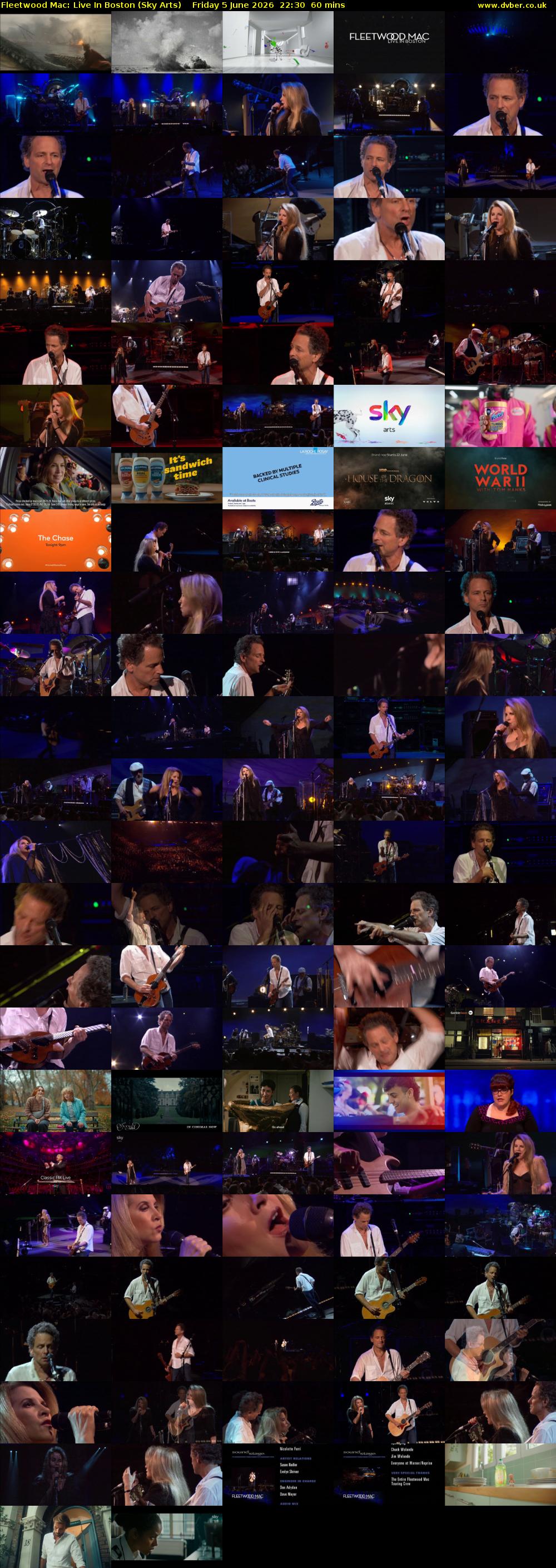 Fleetwood Mac: Live In Boston (Sky Arts) Friday 5 June 2026 22:30 - 23:30
