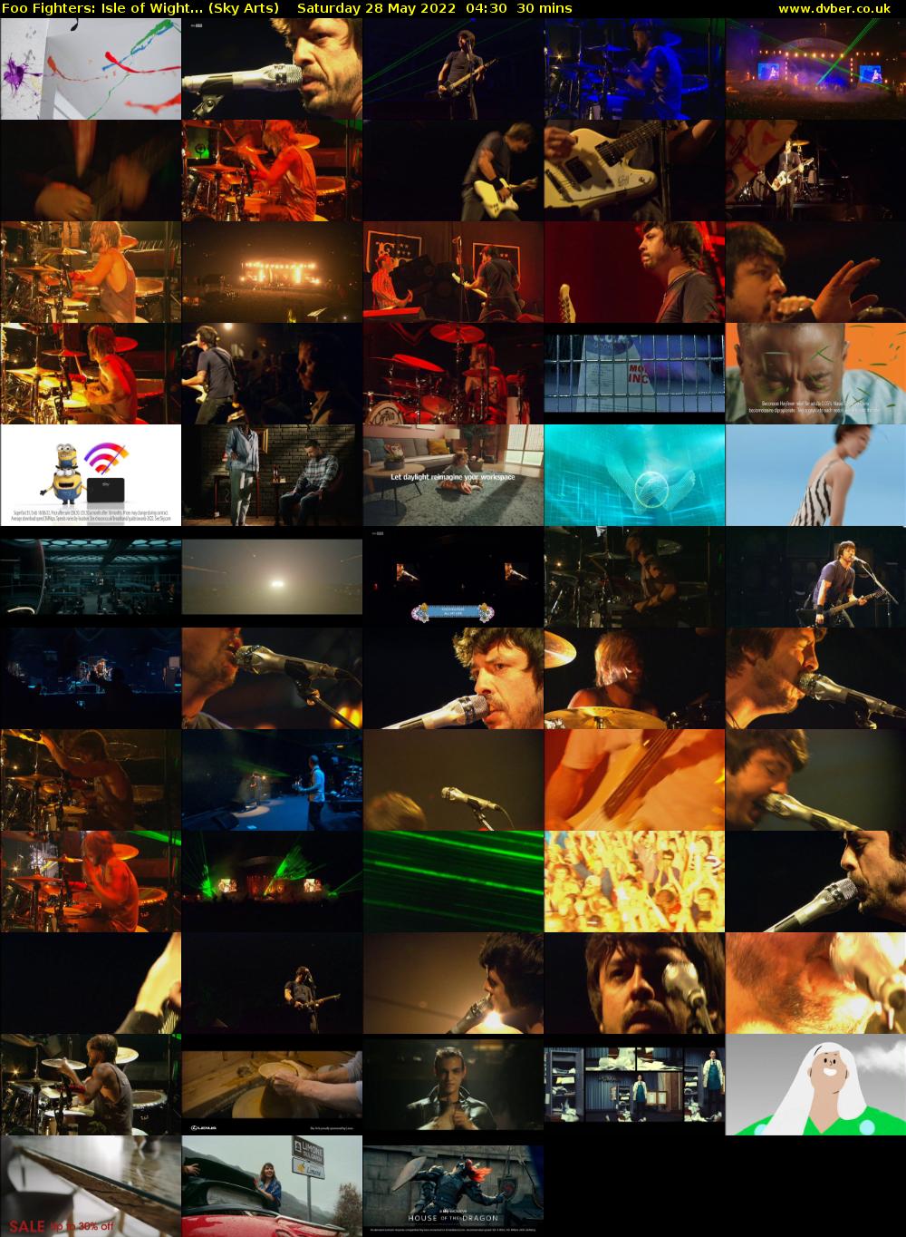 Foo Fighters: Isle of Wight... (Sky Arts) Saturday 28 May 2022 04:30 - 05:00