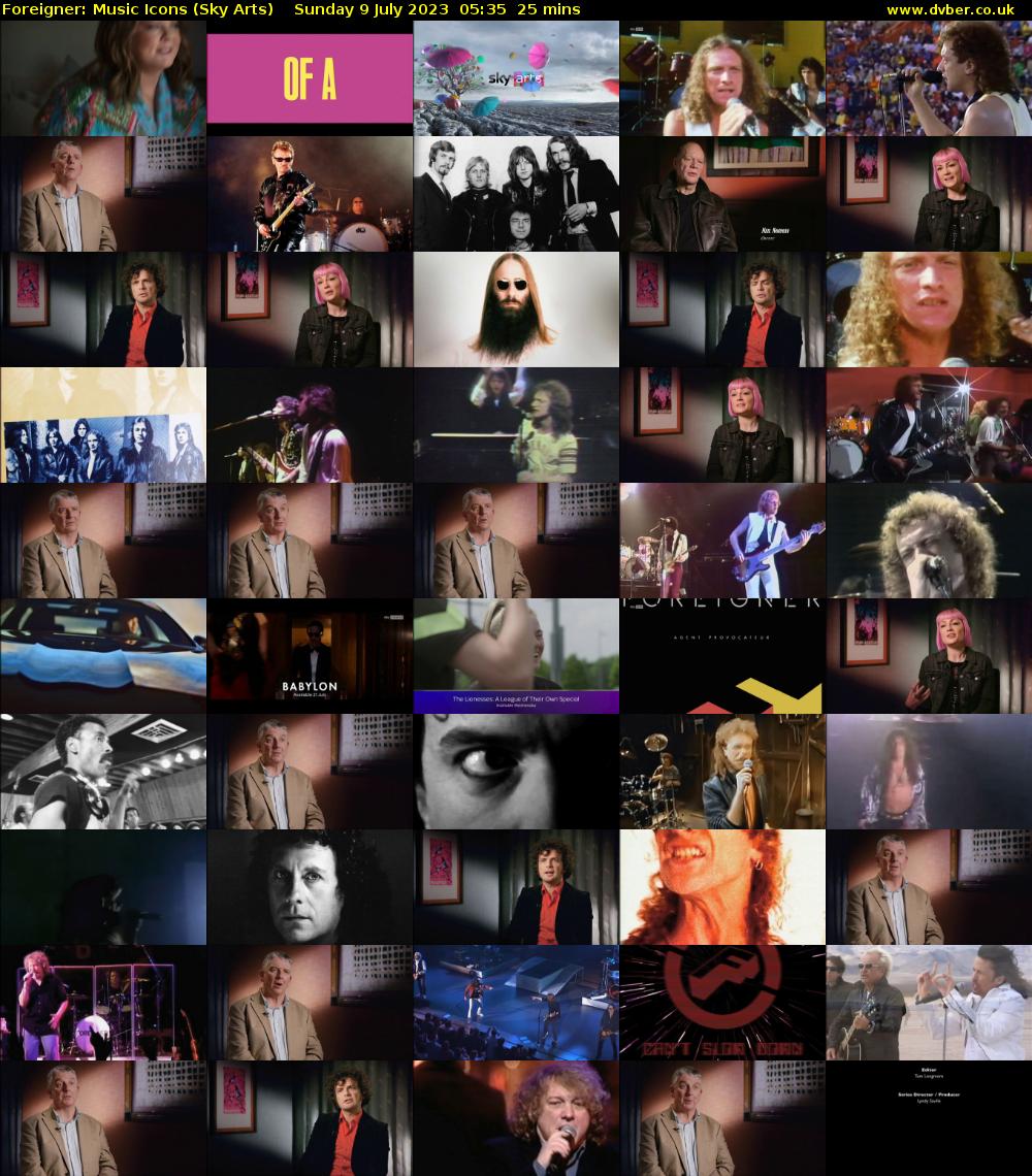Foreigner: Music Icons (Sky Arts) Sunday 9 July 2023 05:35 - 06:00