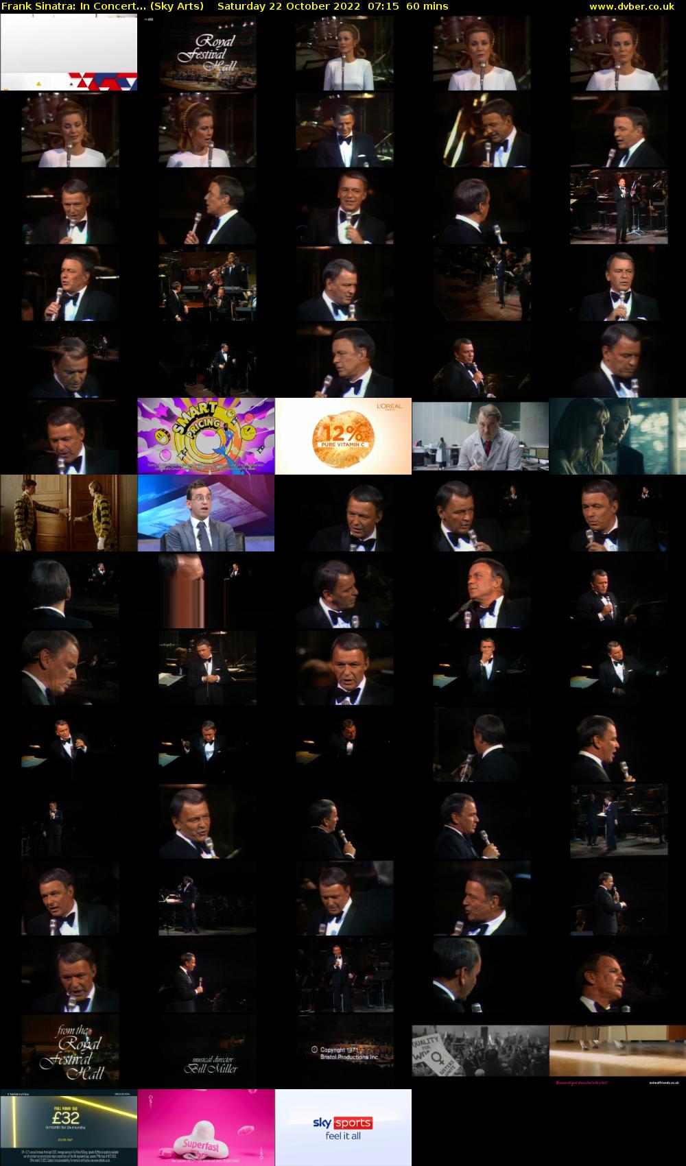 Frank Sinatra: In Concert... (Sky Arts) Saturday 22 October 2022 07:15 - 08:15