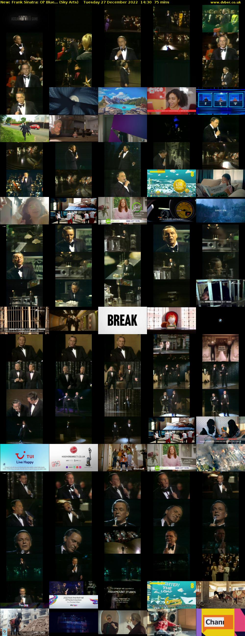 Frank Sinatra: Ol' Blue... (Sky Arts) Tuesday 27 December 2022 14:30 - 15:45