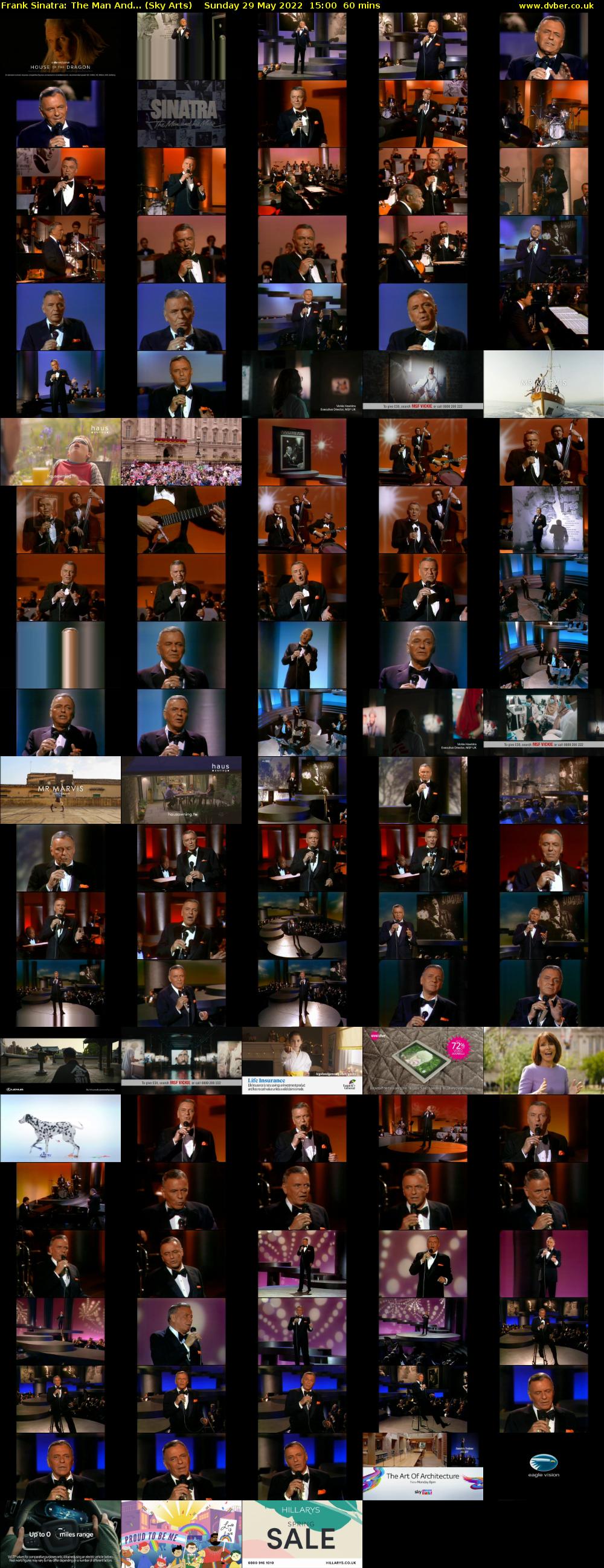 Frank Sinatra: The Man And... (Sky Arts) Sunday 29 May 2022 15:00 - 16:00