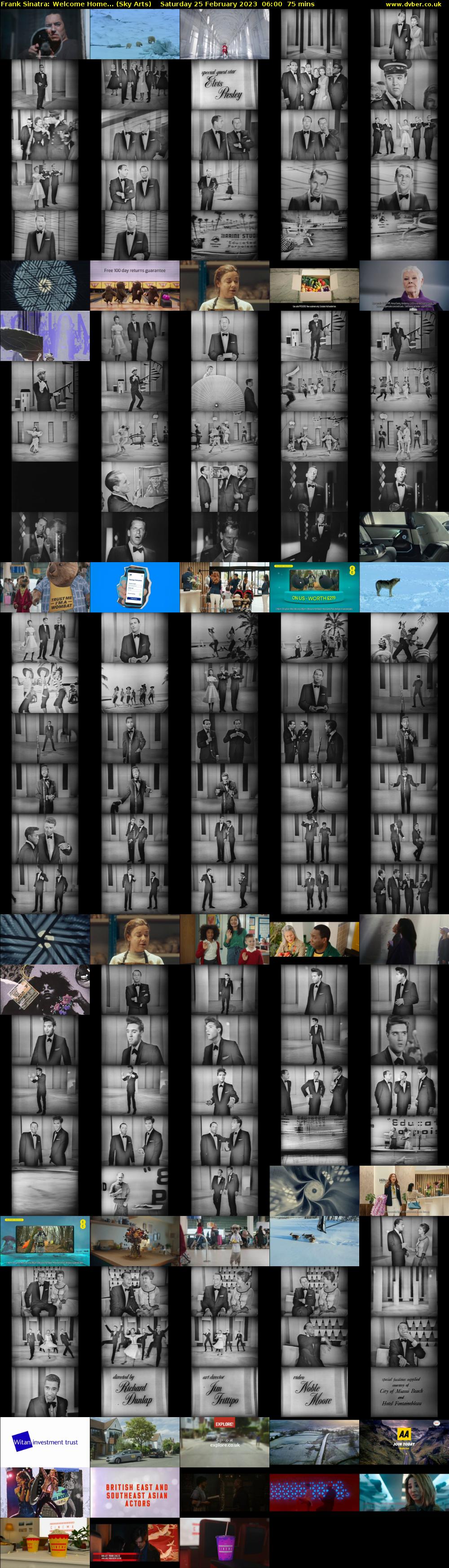 Frank Sinatra: Welcome Home... (Sky Arts) Saturday 25 February 2023 06:00 - 07:15