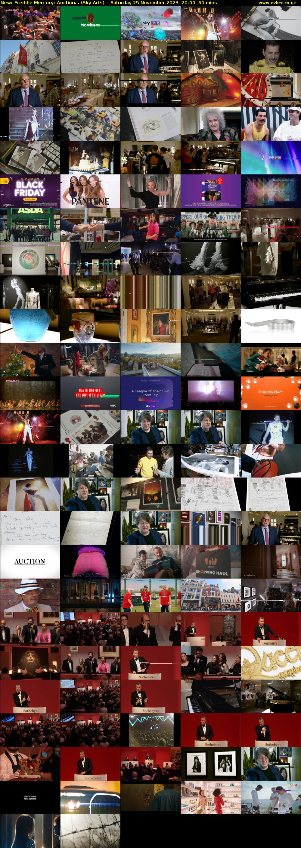 Freddie Mercury: Auction... (Sky Arts) Saturday 25 November 2023 20:00 - 21:00