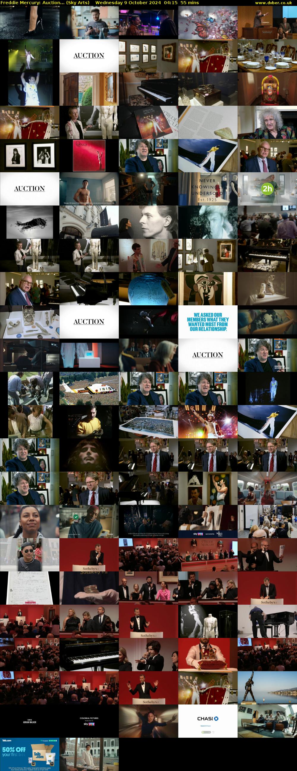 Freddie Mercury: Auction... (Sky Arts) Wednesday 9 October 2024 04:15 - 05:10