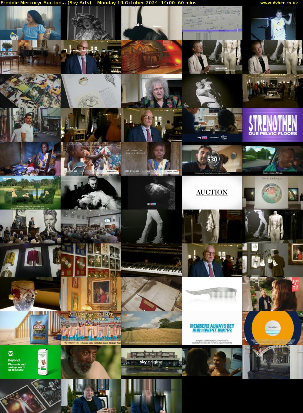 Freddie Mercury: Auction... (Sky Arts) Monday 14 October 2024 14:00 - 15:00