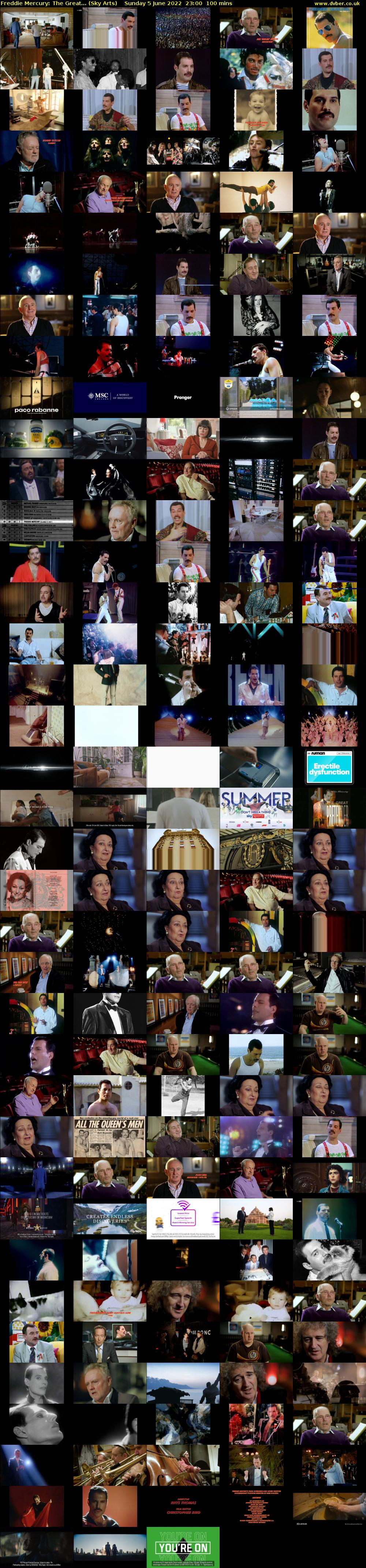Freddie Mercury: The Great... (Sky Arts) Sunday 5 June 2022 23:00 - 00:40