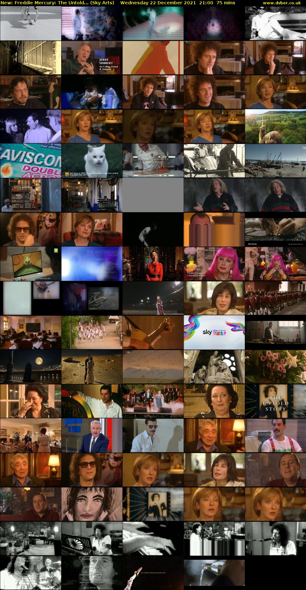 Freddie Mercury: The Untold... (Sky Arts) Wednesday 22 December 2021 21:00 - 22:15