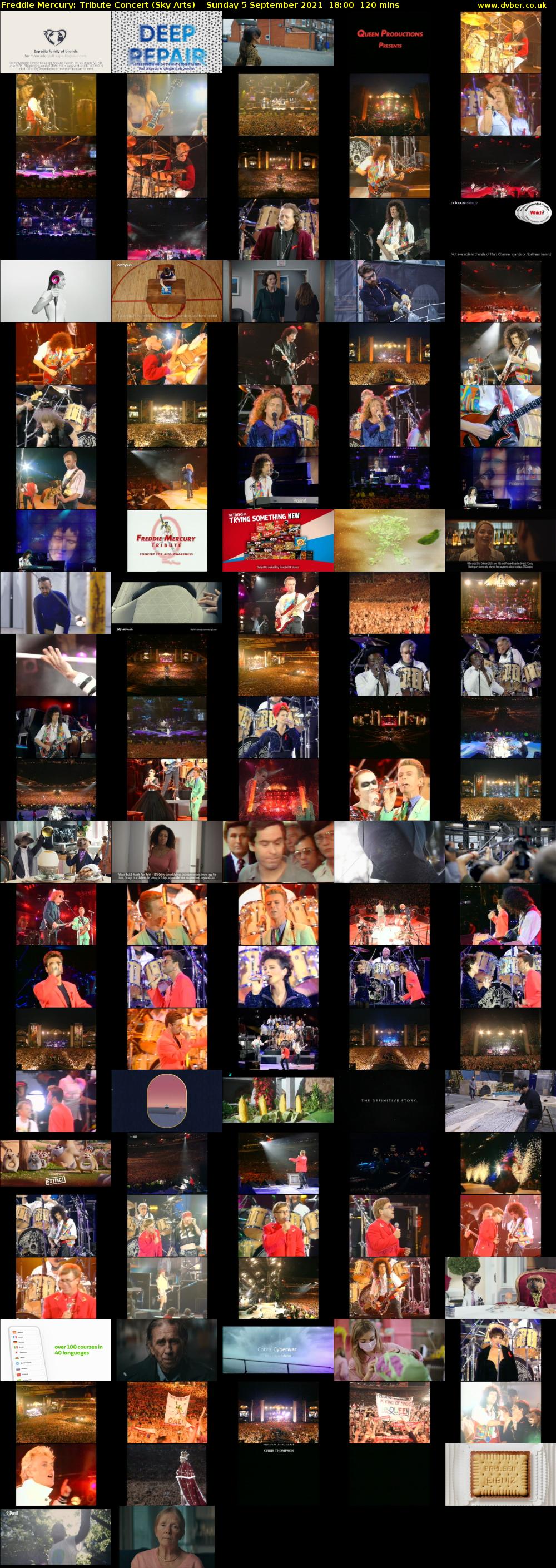 Freddie Mercury: Tribute Concert (Sky Arts) Sunday 5 September 2021 19:00 - 21:00
