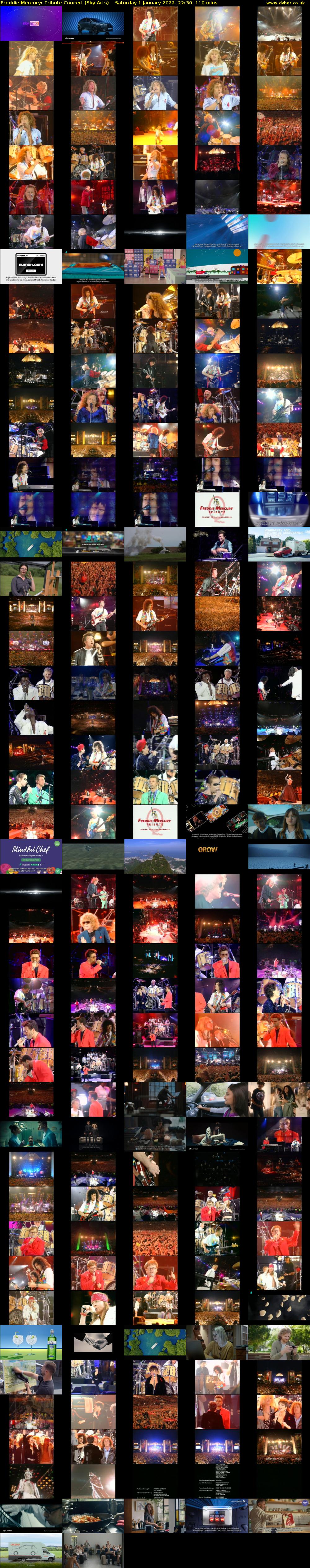 Freddie Mercury: Tribute Concert (Sky Arts) Saturday 1 January 2022 22:30 - 00:20