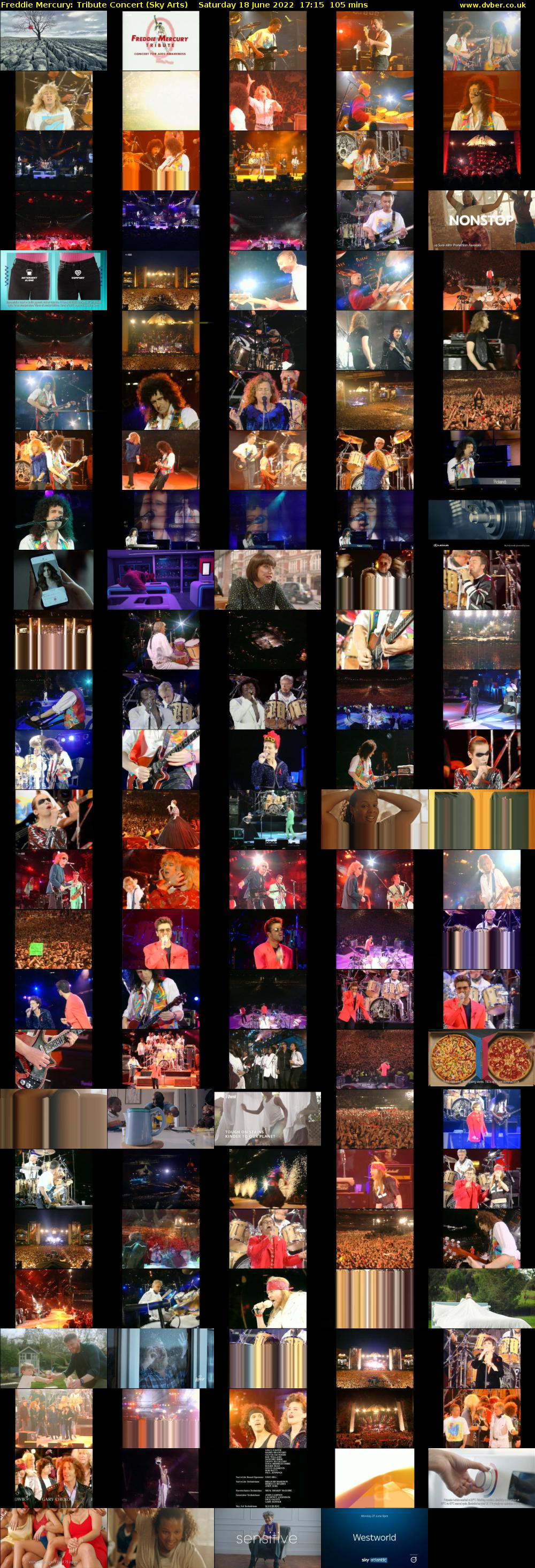 Freddie Mercury: Tribute Concert (Sky Arts) Saturday 18 June 2022 17:15 - 19:00