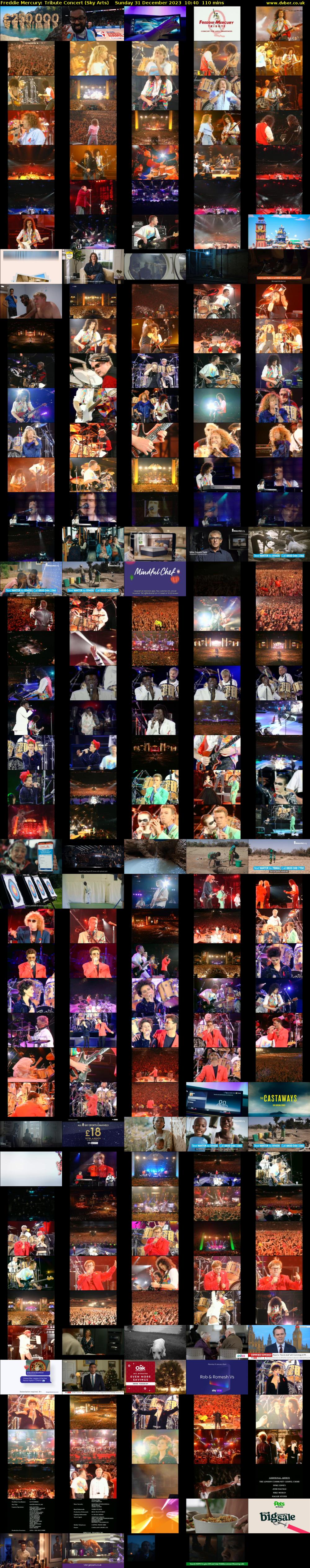 Freddie Mercury: Tribute Concert (Sky Arts) Sunday 31 December 2023 10:40 - 12:30