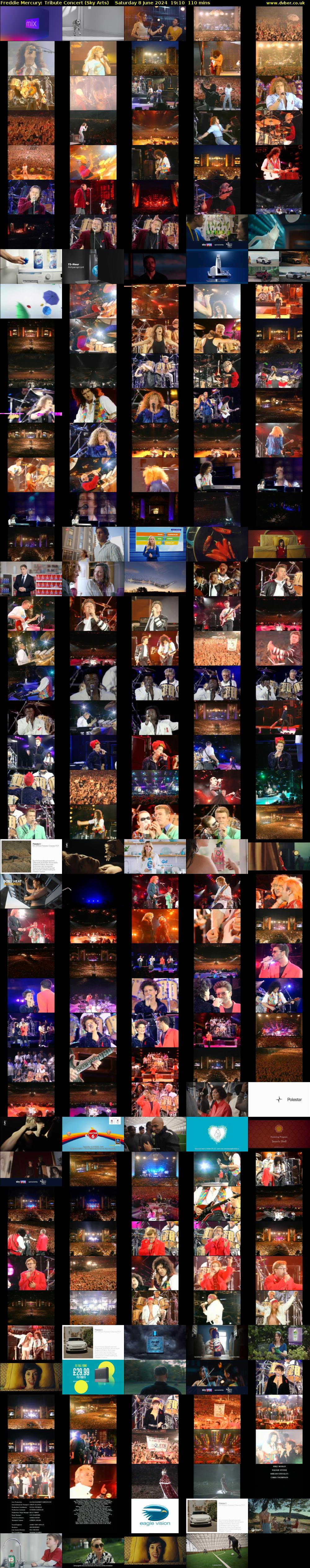 Freddie Mercury: Tribute Concert (Sky Arts) Saturday 8 June 2024 19:10 - 21:00