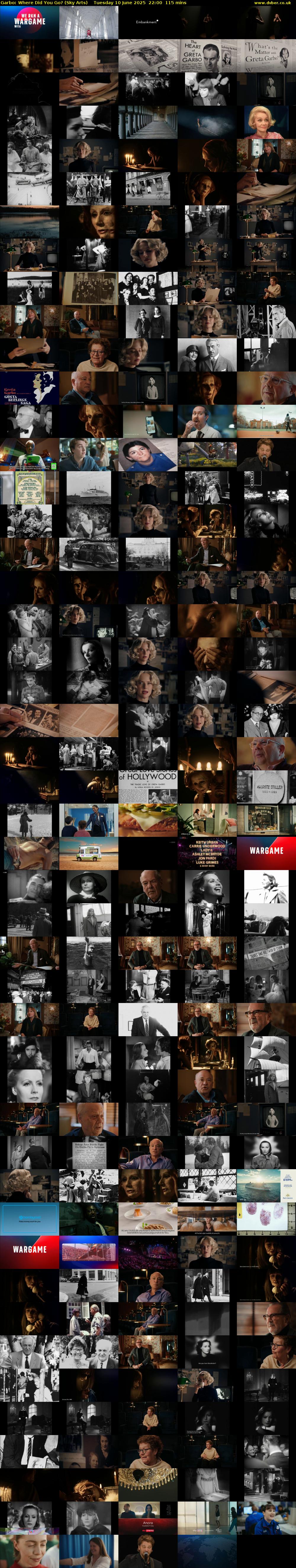 Garbo: Where Did You Go? (Sky Arts) Tuesday 10 June 2025 22:00 - 23:55