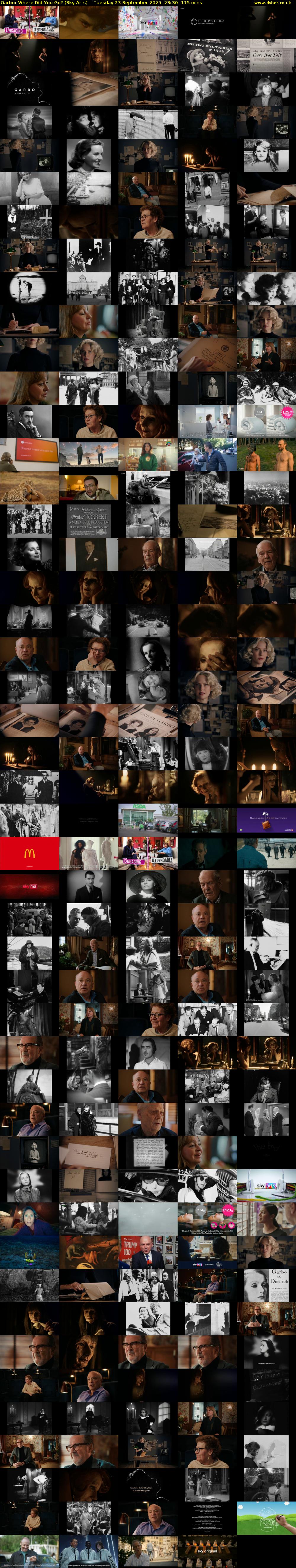 Garbo: Where Did You Go? (Sky Arts) Tuesday 23 September 2025 23:30 - 01:25