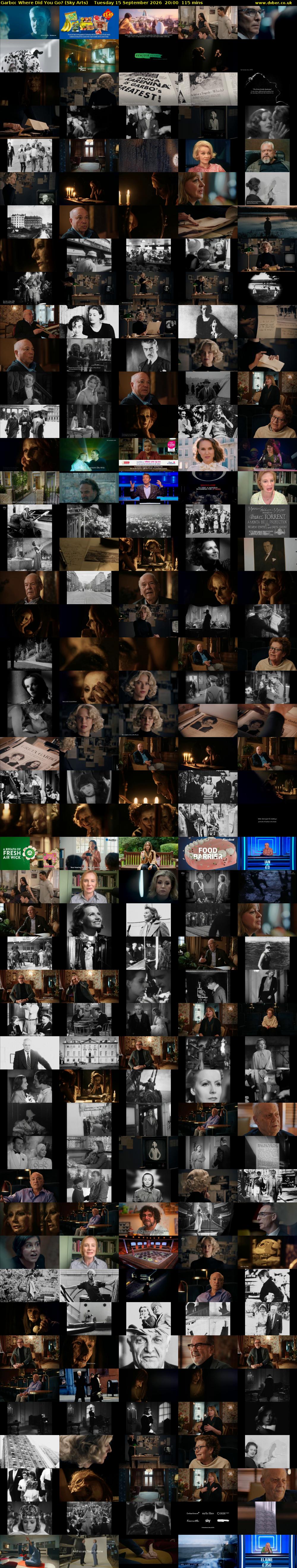 Garbo: Where Did You Go? (Sky Arts) Tuesday 15 September 2026 20:00 - 21:55