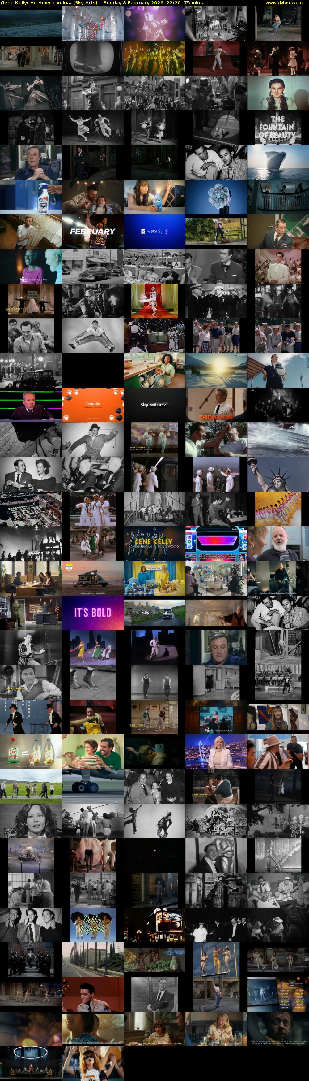 Gene Kelly: An American In... (Sky Arts) Sunday 8 February 2026 22:20 - 23:35