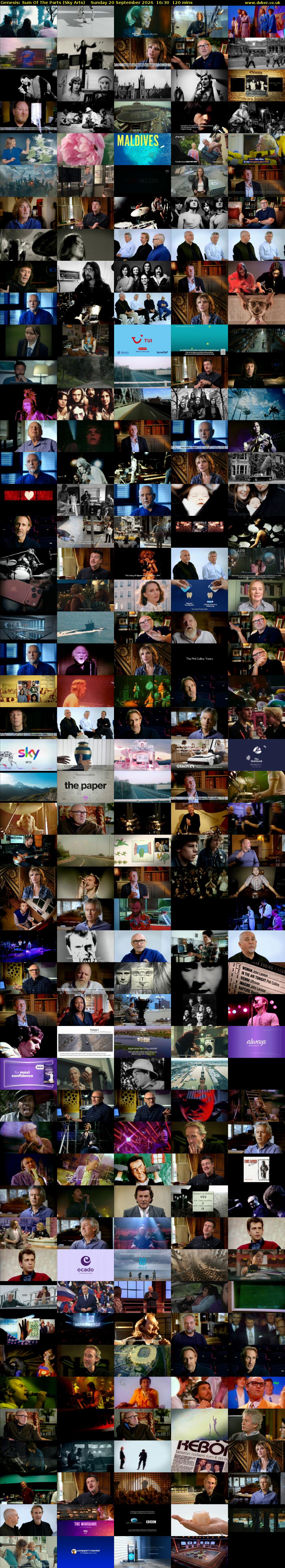 Genesis: Sum Of The Parts (Sky Arts) Sunday 20 September 2026 16:30 - 18:30