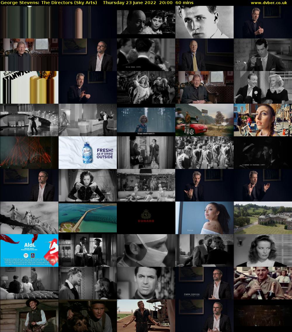 George Stevens: The Directors (Sky Arts) Thursday 23 June 2022 20:00 - 21:00