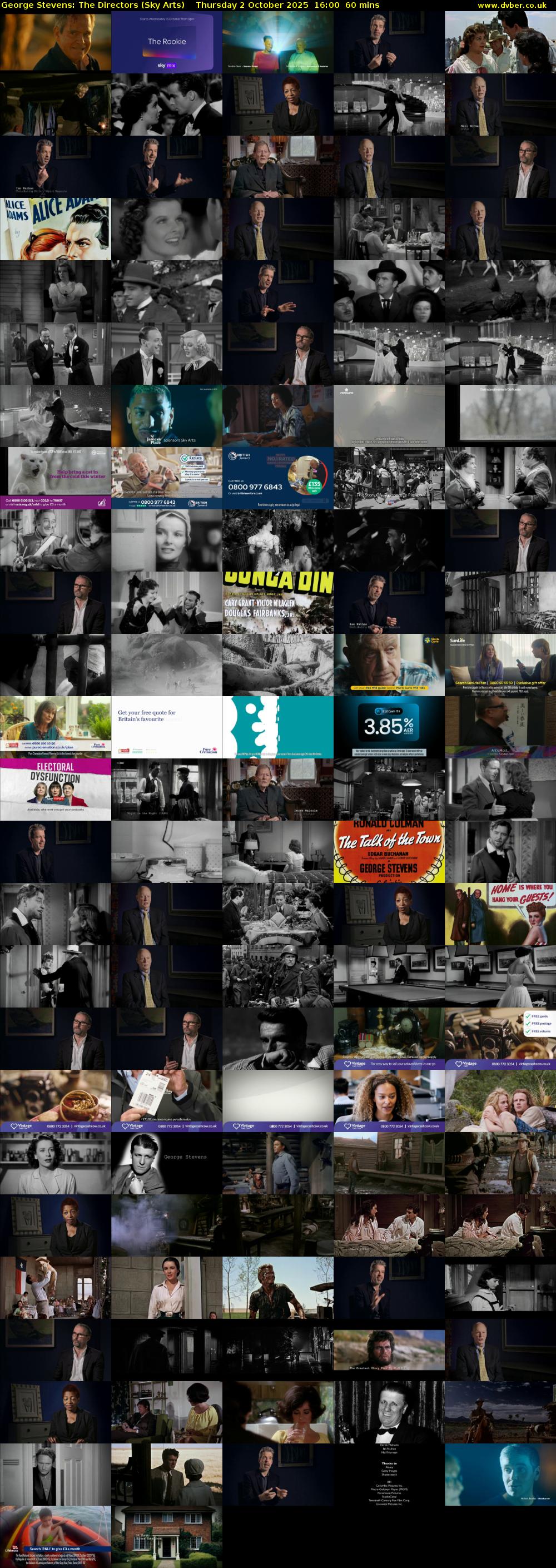 George Stevens: The Directors (Sky Arts) Thursday 2 October 2025 16:00 - 17:00