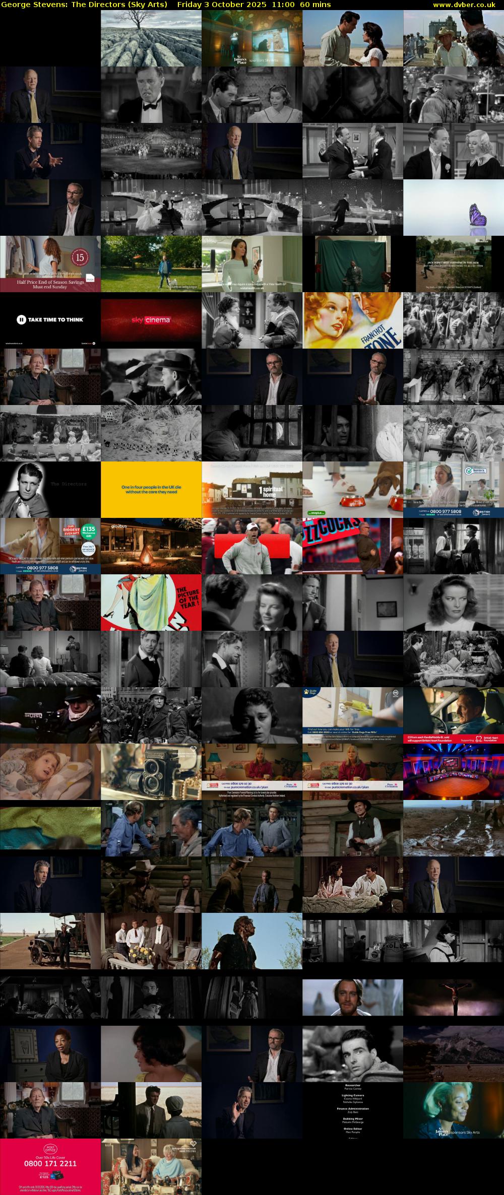 George Stevens: The Directors (Sky Arts) Friday 3 October 2025 11:00 - 12:00