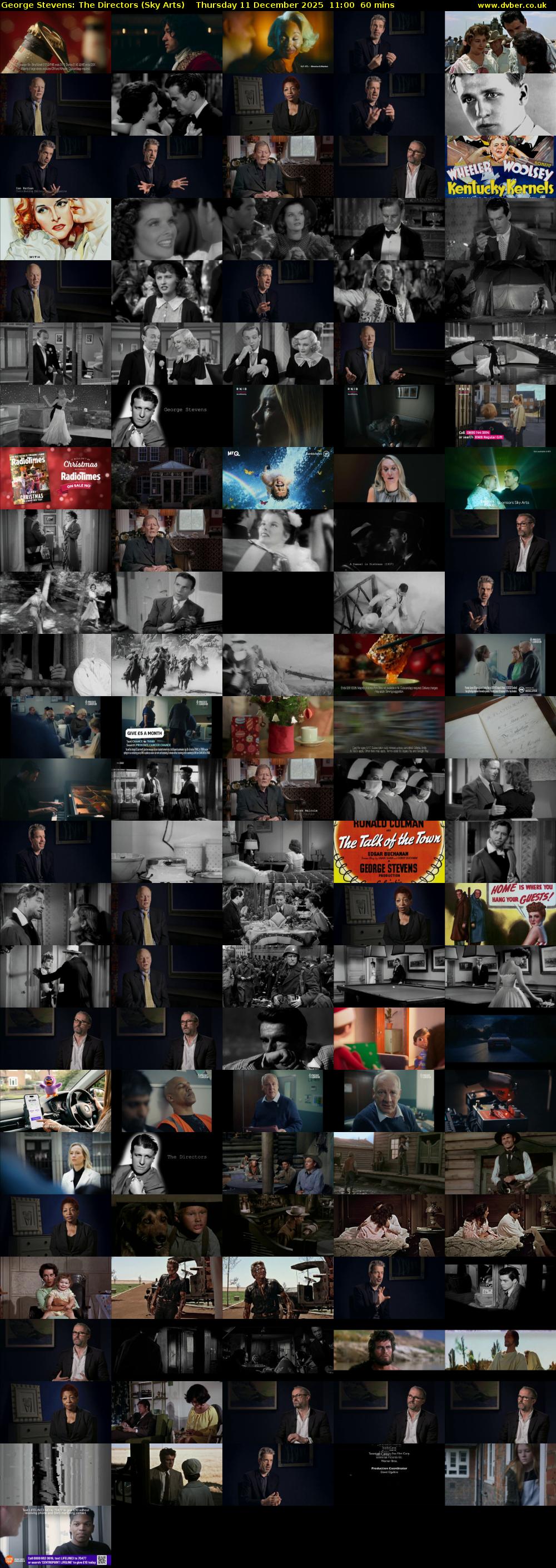 George Stevens: The Directors (Sky Arts) Thursday 11 December 2025 11:00 - 12:00