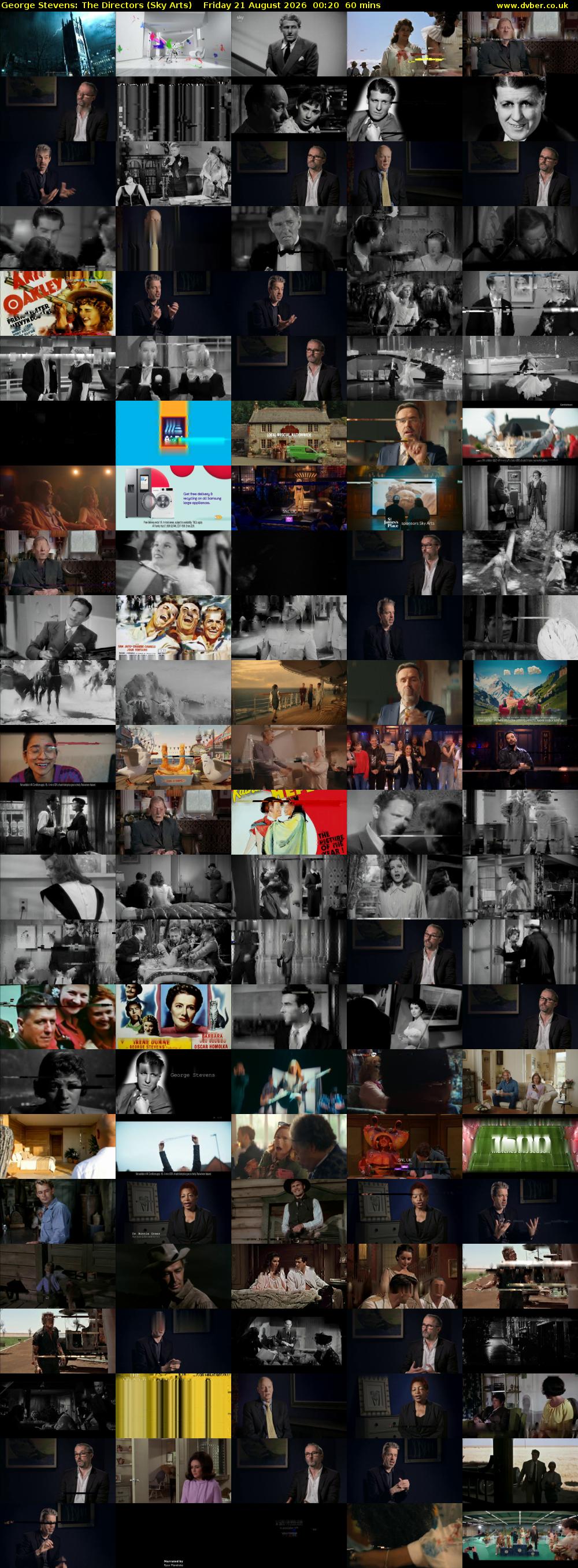 George Stevens: The Directors (Sky Arts) Friday 21 August 2026 00:20 - 01:20