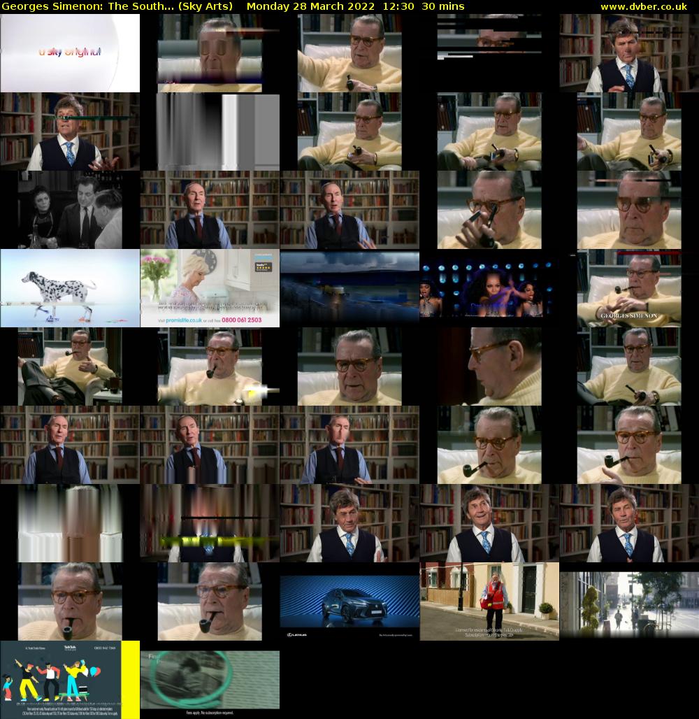 Georges Simenon: The South... (Sky Arts) Monday 28 March 2022 12:30 - 13:00