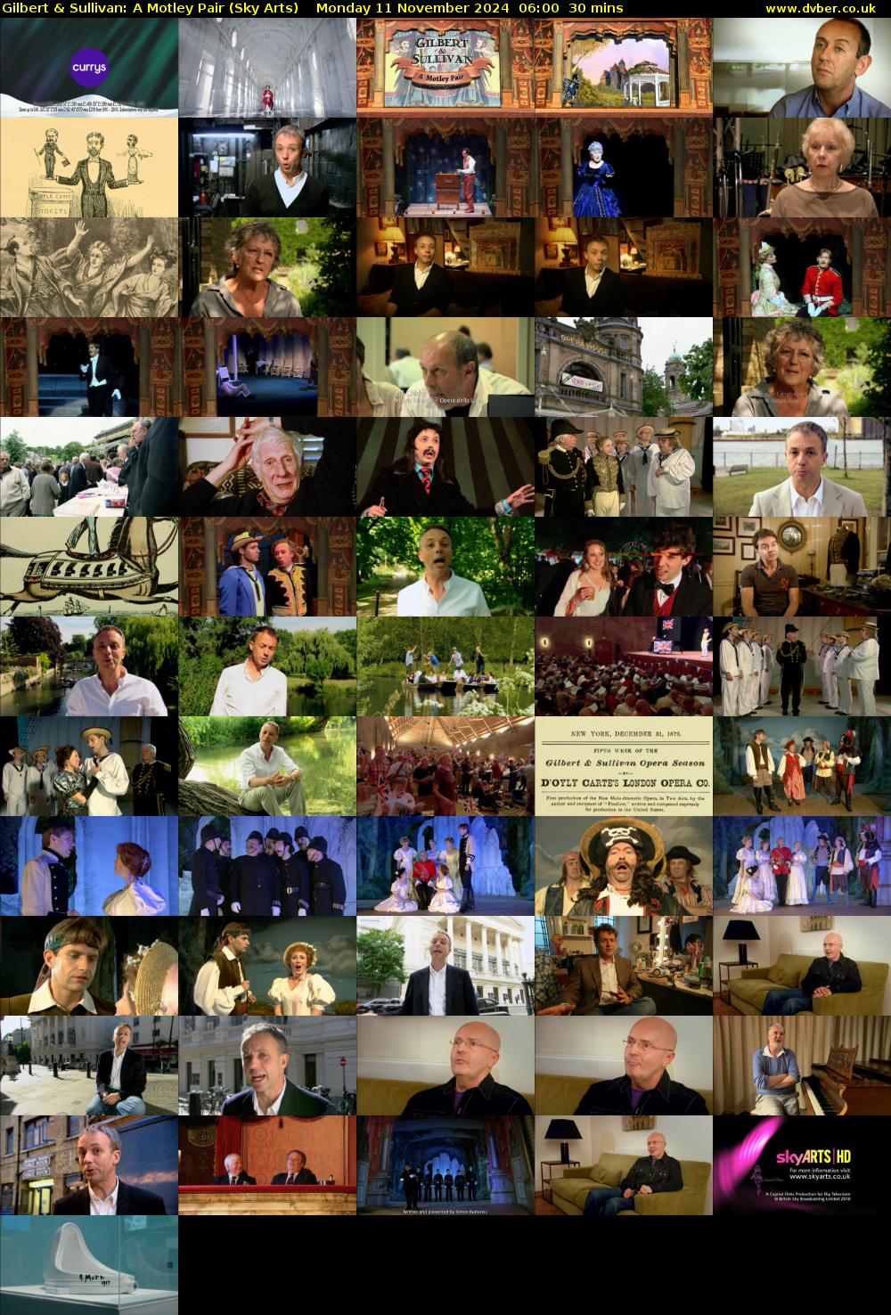 Gilbert & Sullivan: A Motley Pair (Sky Arts) Monday 11 November 2024 06:00 - 06:30