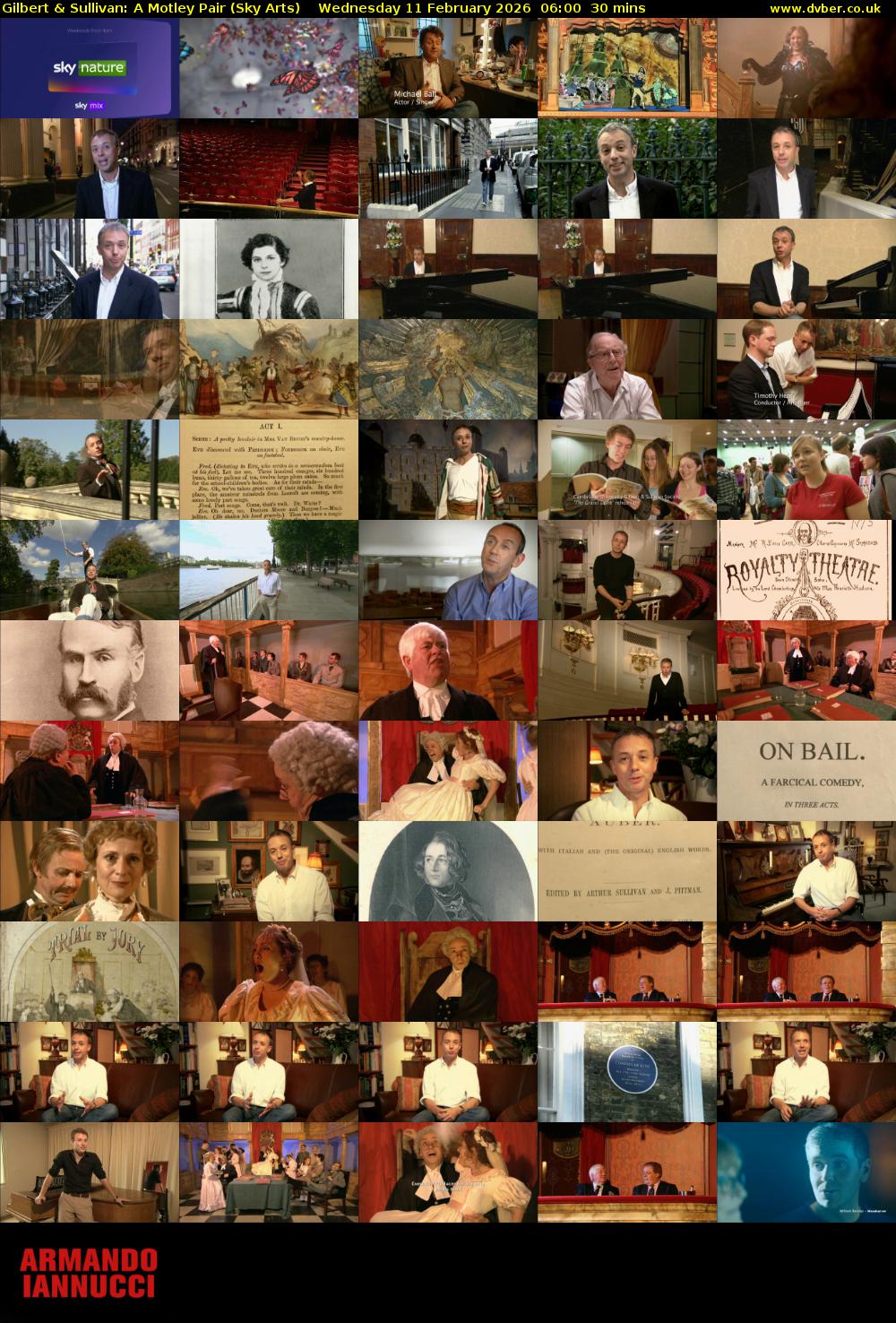 Gilbert & Sullivan: A Motley Pair (Sky Arts) Wednesday 11 February 2026 06:00 - 06:30