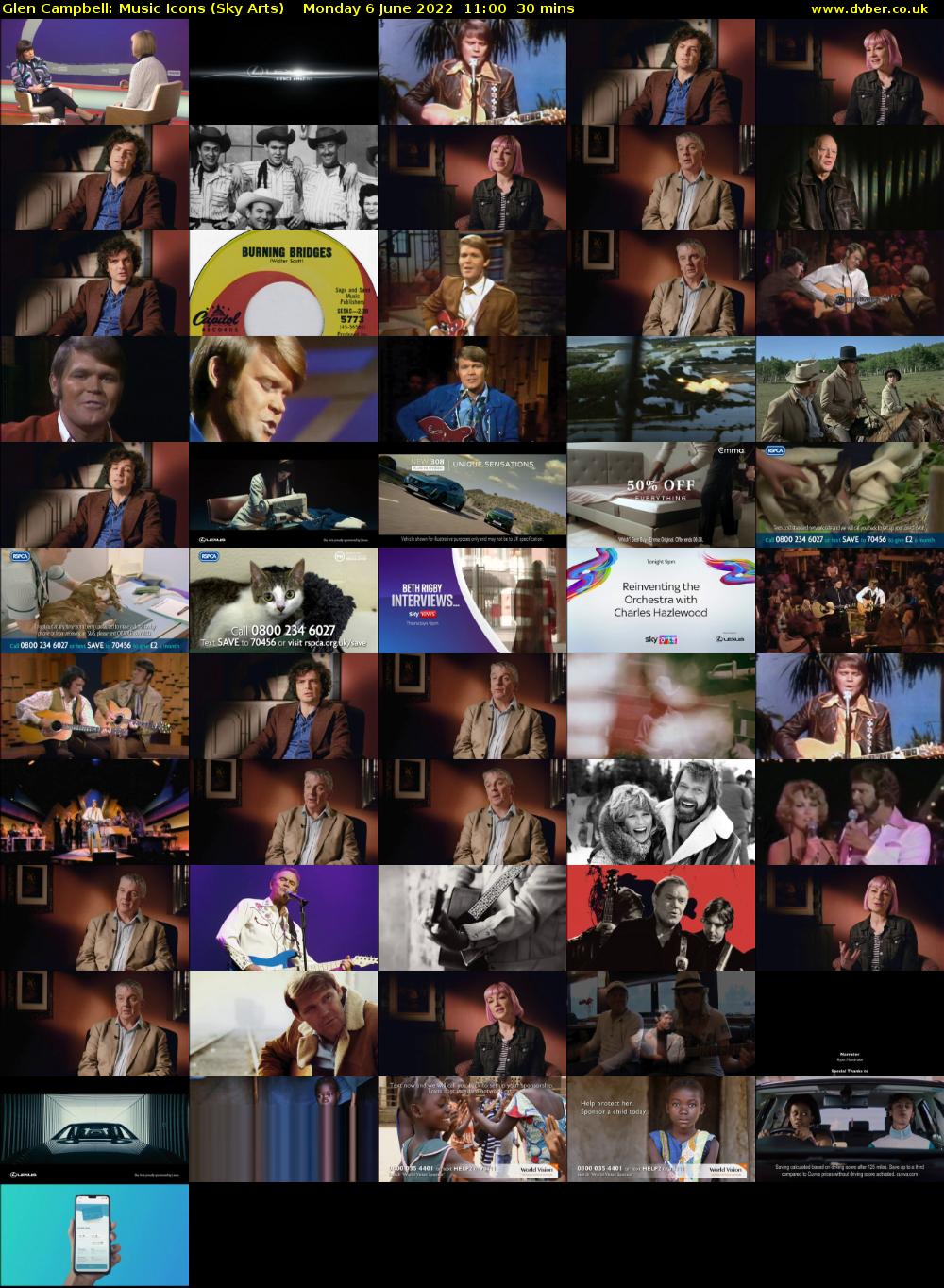 Glen Campbell: Music Icons (Sky Arts) Monday 6 June 2022 11:00 - 11:30