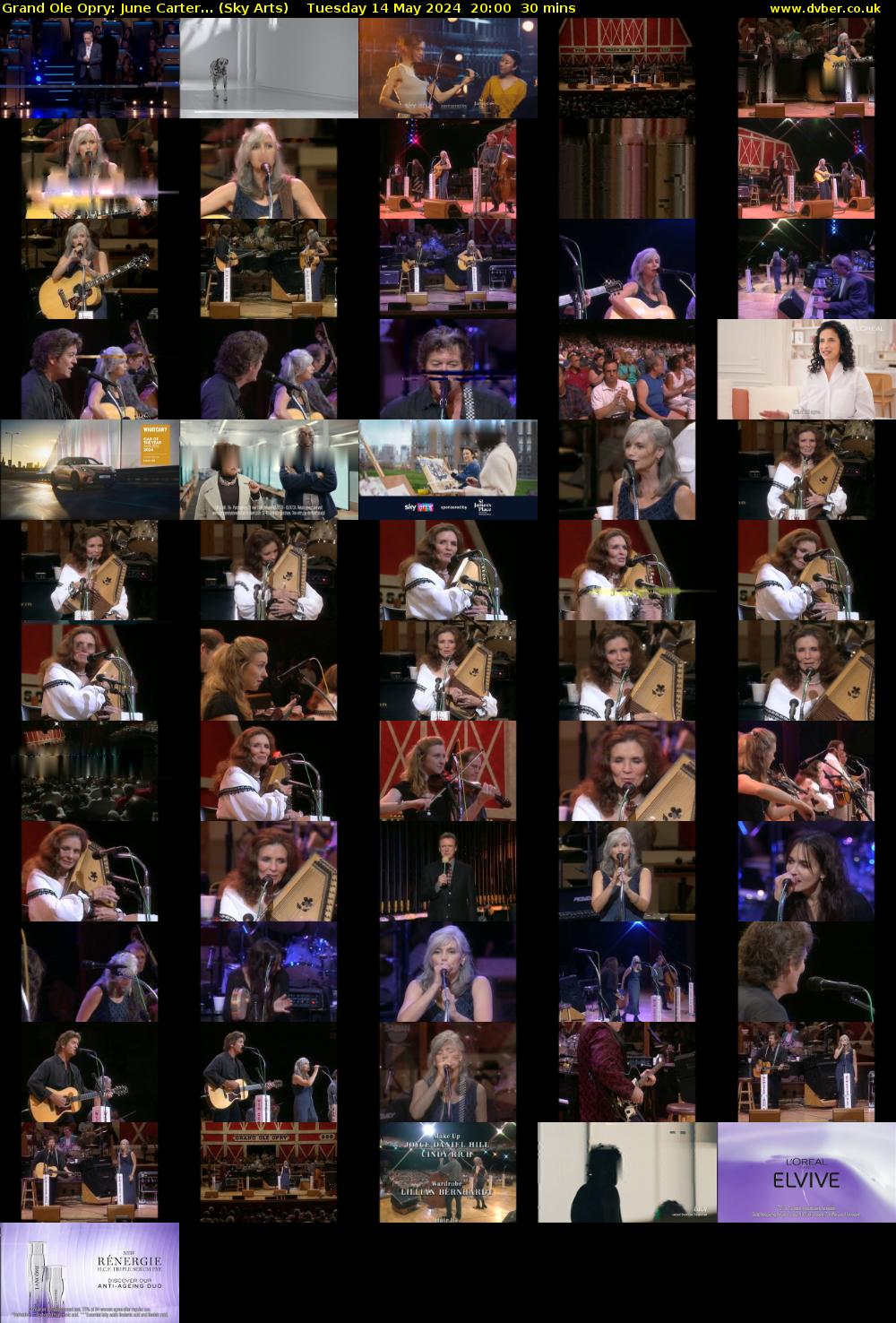 Grand Ole Opry: June Carter... (Sky Arts) Tuesday 14 May 2024 20:00 - 20:30