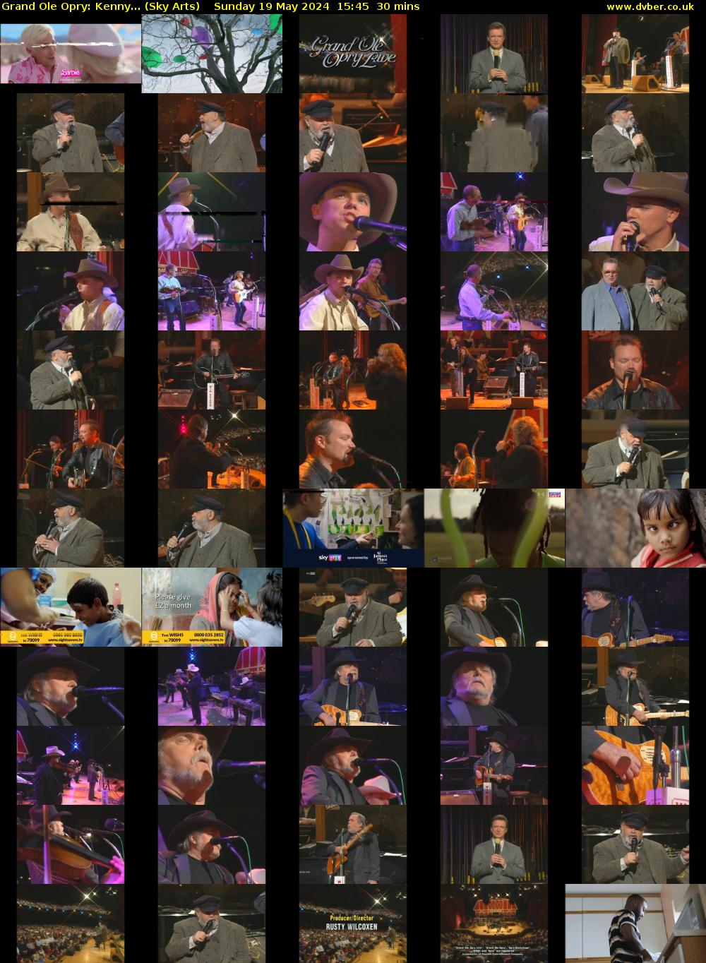 Grand Ole Opry: Kenny... (Sky Arts) Sunday 19 May 2024 15:45 - 16:15