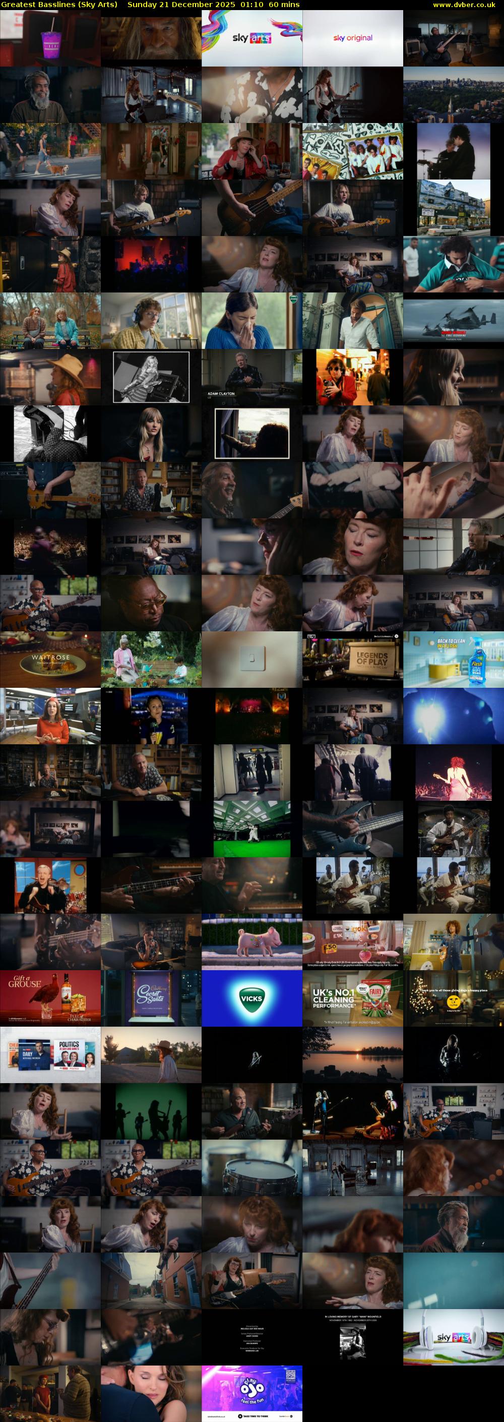 Greatest Basslines (Sky Arts) Sunday 21 December 2025 01:10 - 02:10