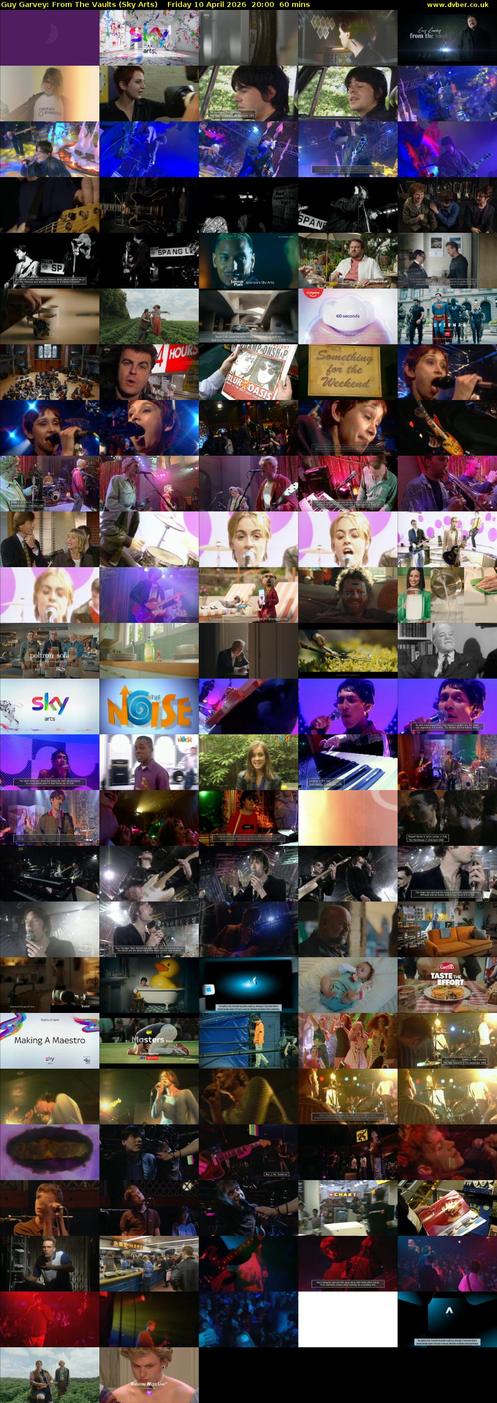 Guy Garvey: From The Vaults (Sky Arts) Friday 10 April 2026 20:00 - 21:00