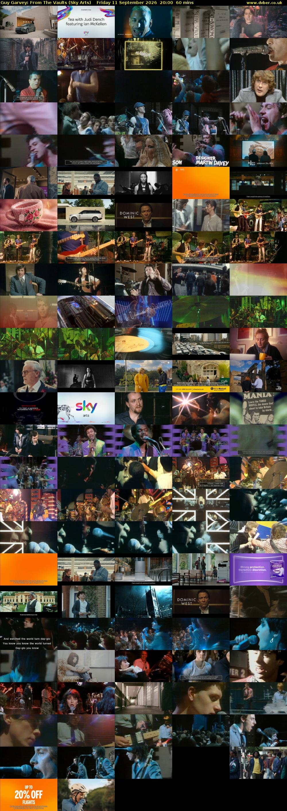 Guy Garvey: From The Vaults (Sky Arts) Friday 11 September 2026 20:00 - 21:00