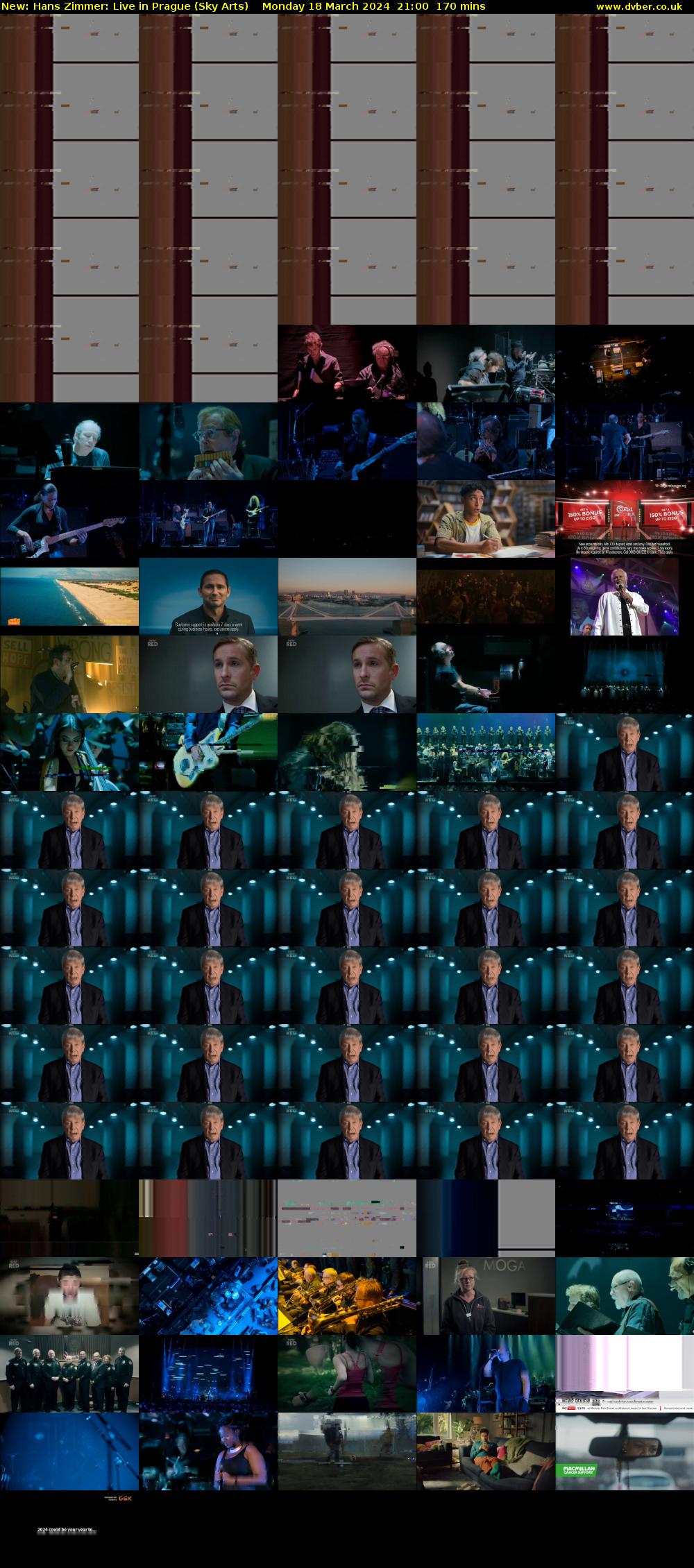 Hans Zimmer: Live in Prague (Sky Arts) Monday 18 March 2024 21:00 - 23:50