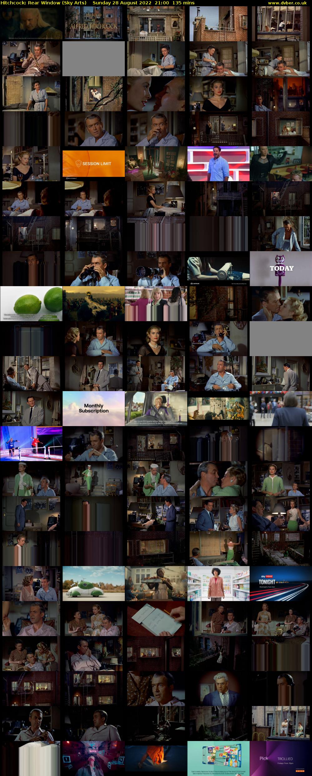 Hitchcock: Rear Window (Sky Arts) Sunday 28 August 2022 21:00 - 23:15