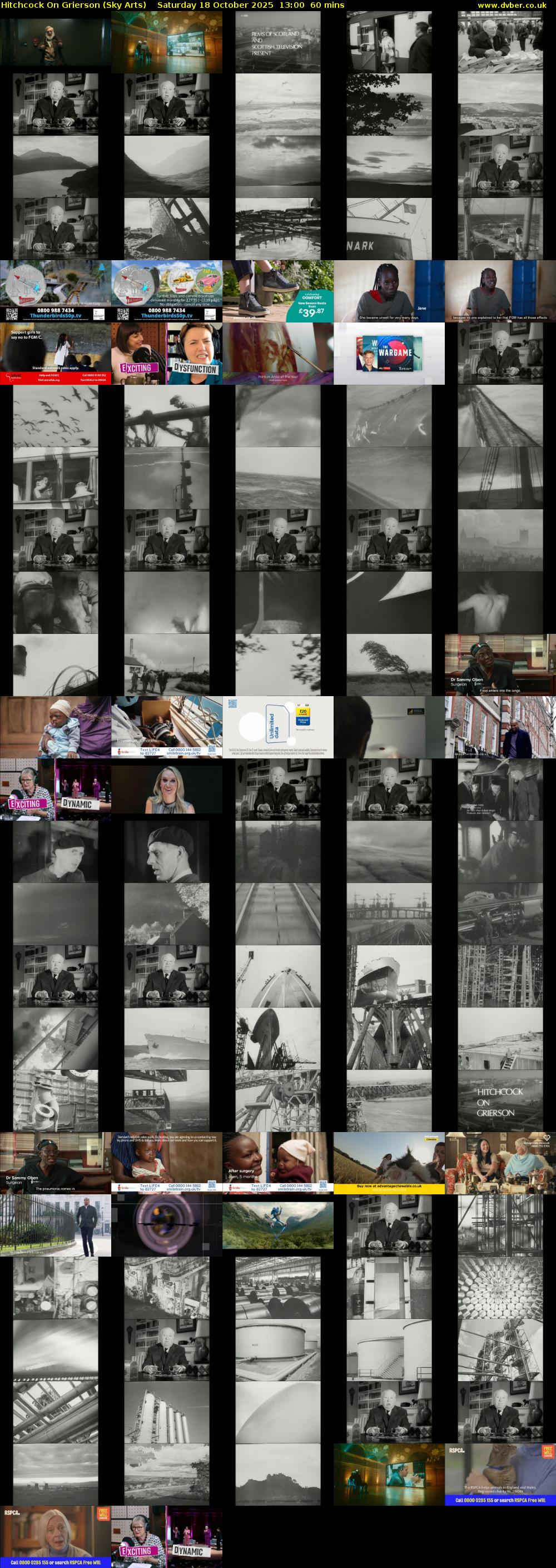 Hitchcock On Grierson (Sky Arts) Saturday 18 October 2025 13:00 - 14:00