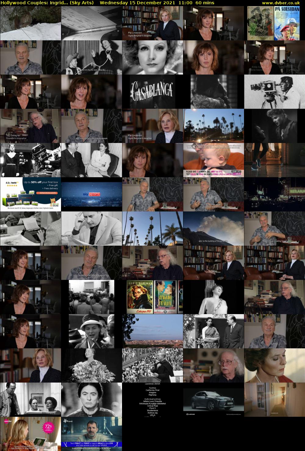 Hollywood Couples: Ingrid... (Sky Arts) Wednesday 15 December 2021 11:00 - 12:00