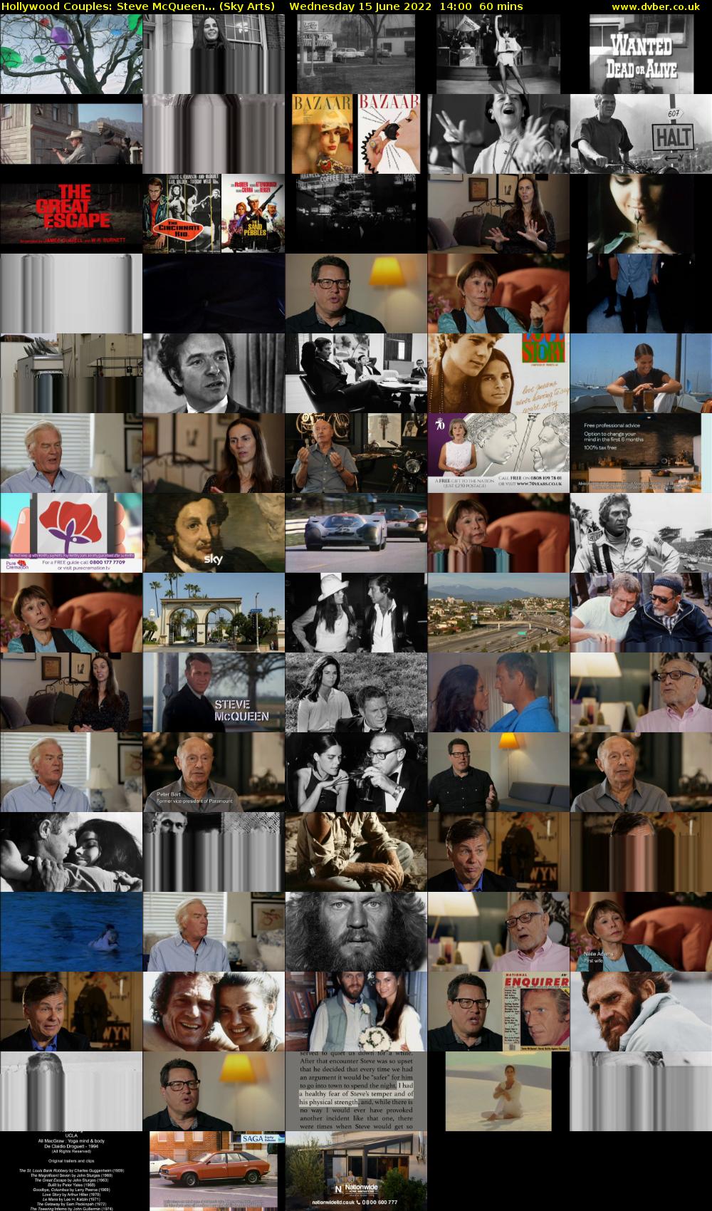 Hollywood Couples: Steve McQueen... (Sky Arts) Wednesday 15 June 2022 14:00 - 15:00