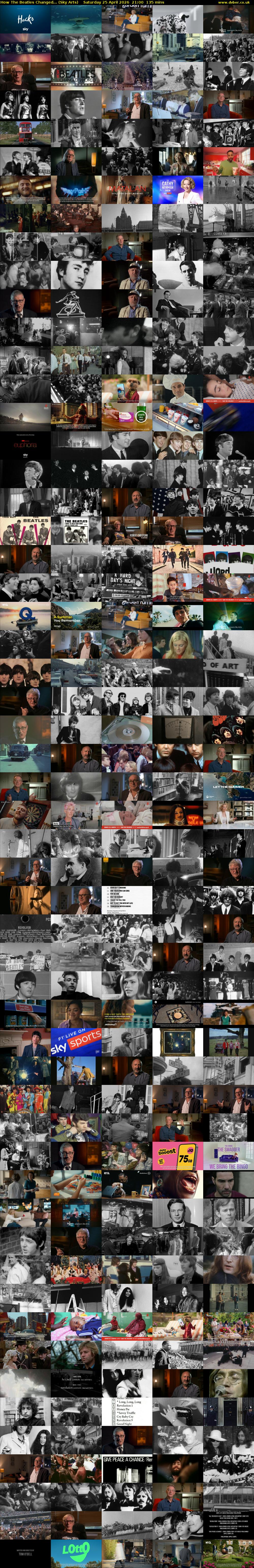 How The Beatles Changed... (Sky Arts) Saturday 25 April 2026 21:00 - 23:15