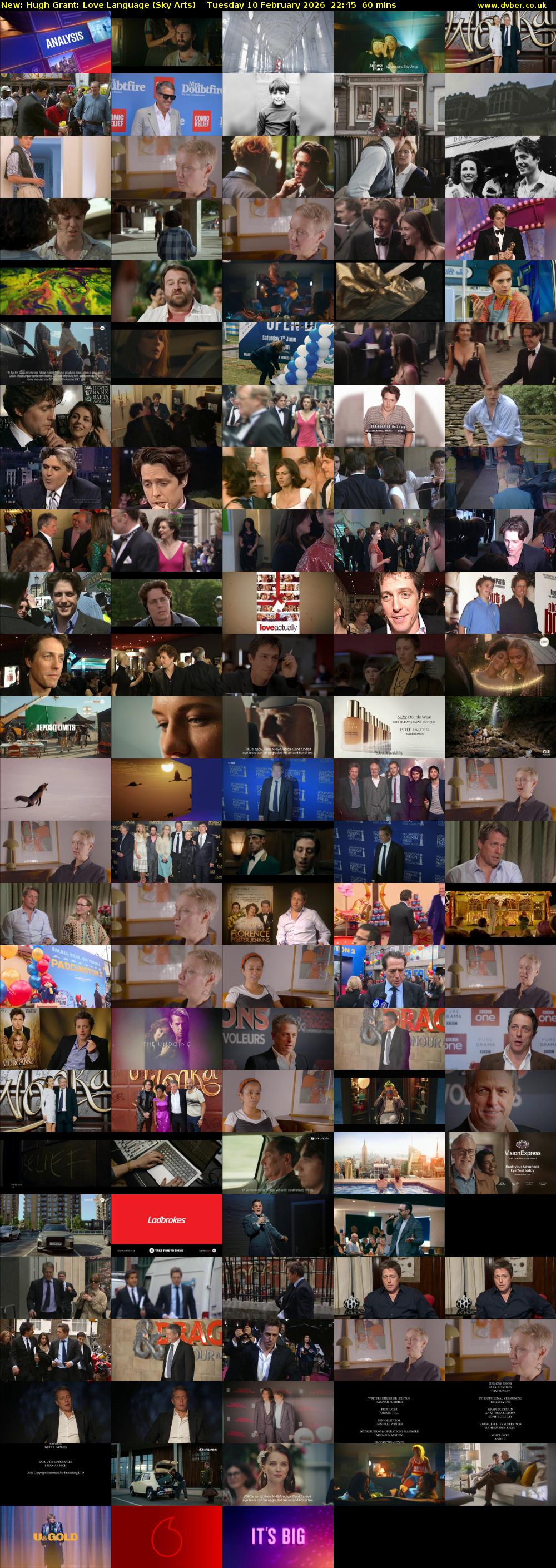Hugh Grant: Love Language (Sky Arts) Tuesday 10 February 2026 22:45 - 23:45