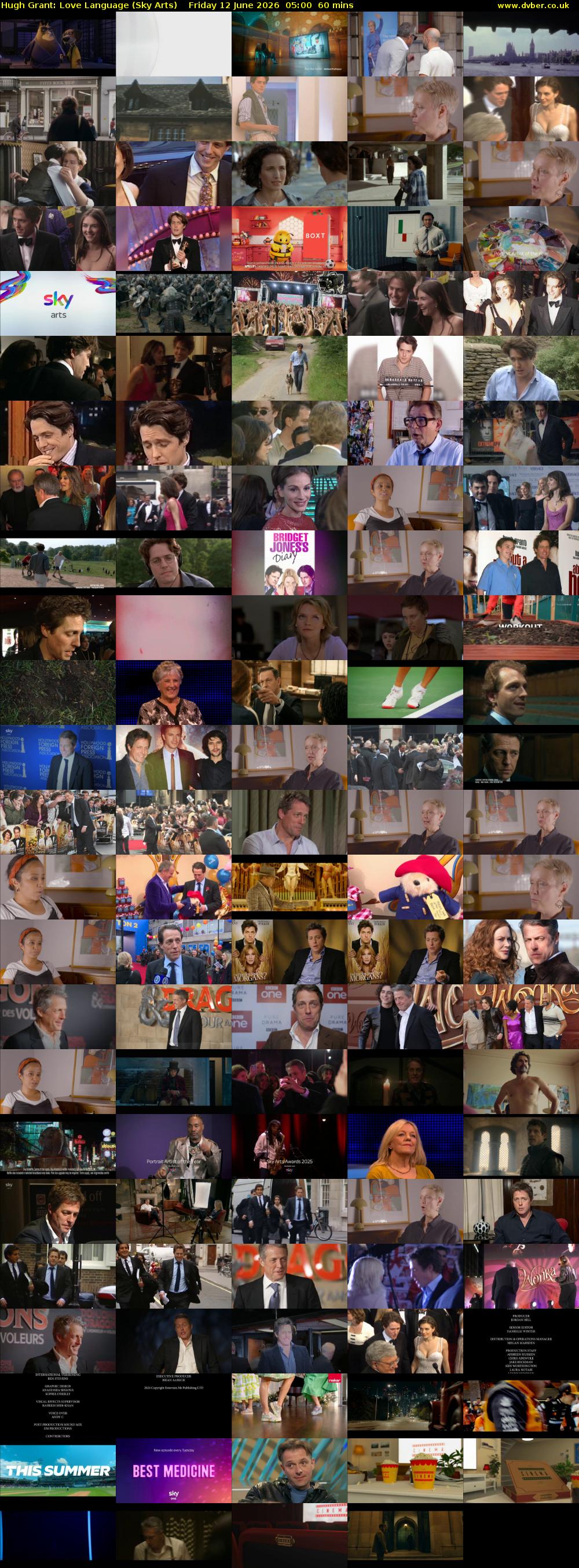 Hugh Grant: Love Language (Sky Arts) Friday 12 June 2026 05:00 - 06:00