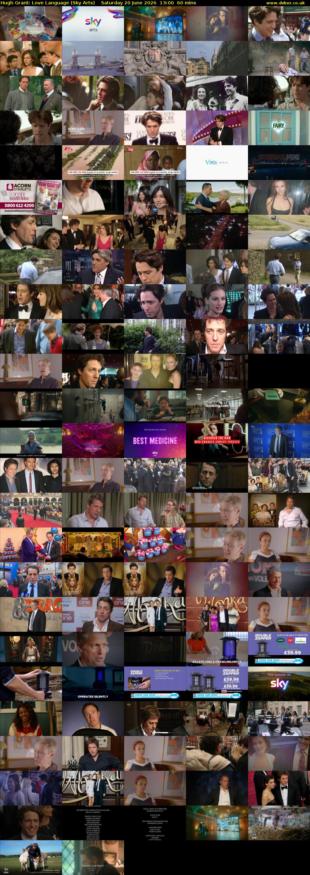 Hugh Grant: Love Language (Sky Arts) Saturday 20 June 2026 13:00 - 14:00