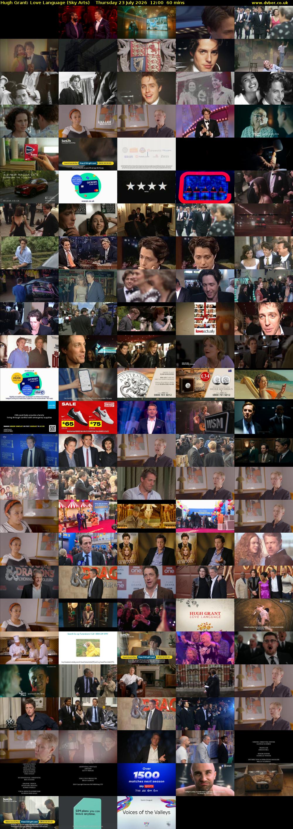 Hugh Grant: Love Language (Sky Arts) Thursday 23 July 2026 12:00 - 13:00