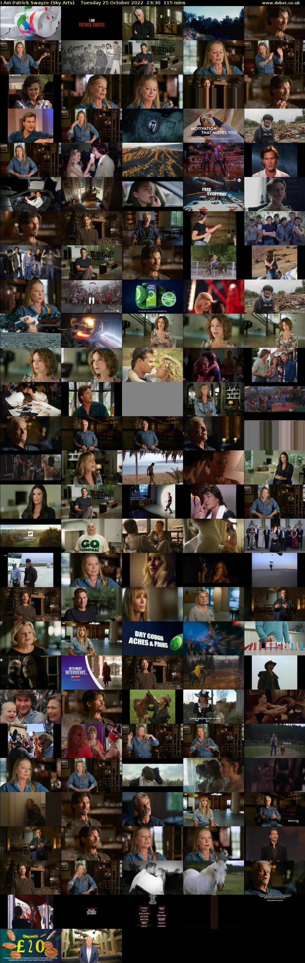 I Am Patrick Swayze (Sky Arts) Tuesday 25 October 2022 23:30 - 01:25