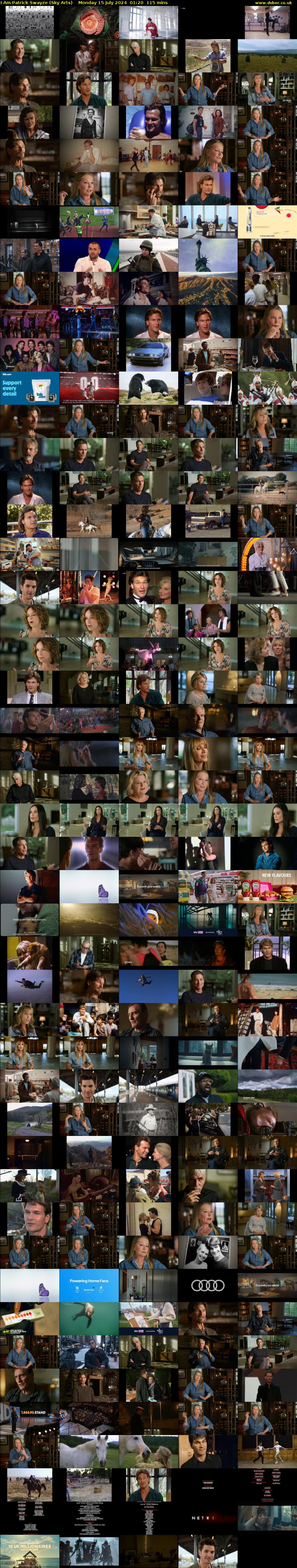 I Am Patrick Swayze (Sky Arts) Monday 15 July 2024 01:20 - 03:15