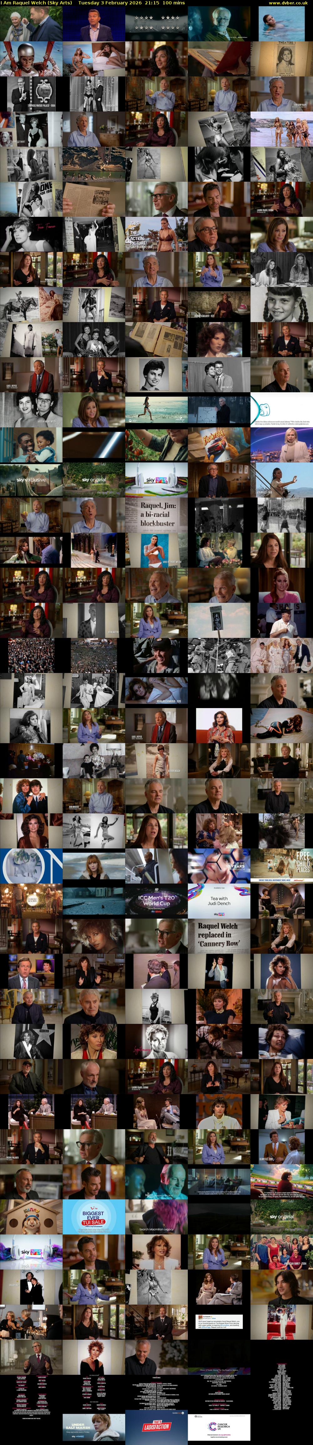 I Am Raquel Welch (Sky Arts) Tuesday 3 February 2026 21:15 - 22:55